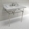 Fauceture KVPB3622M86 36" Console Sink with Brass Legs (8-Inch, 3 Hole), Marble White/Polished Nickel KVPB3622M86 - alternate 2